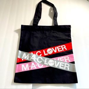 MAC COSMETICS MAC LOVER BLACK CANVAS TOTE BAG